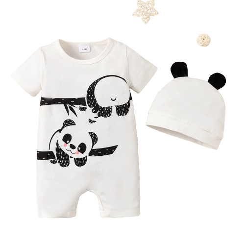 Adorable Baby Boys Clothes with Hat Cartoon Sleepwear