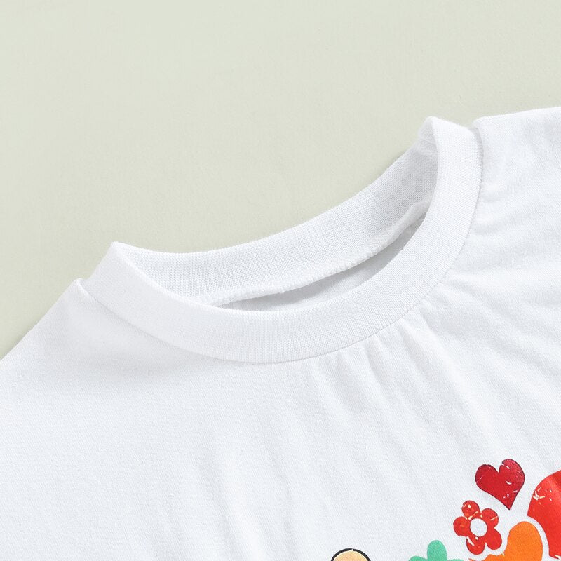 Colorful Floral and Letter Print Rompers for Baby Boys and Girls