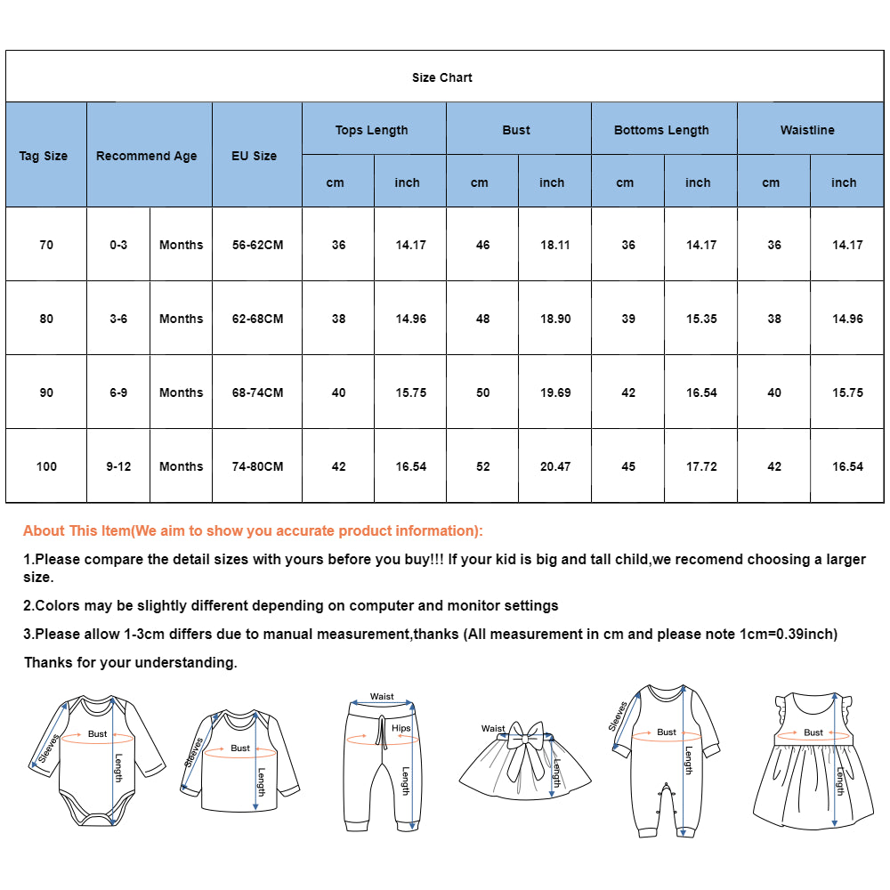 Adorable 3-Piece Set for Infant Girls: Long Sleeve Bodysuits and Pants for Casual Spring and Autumn Outfits