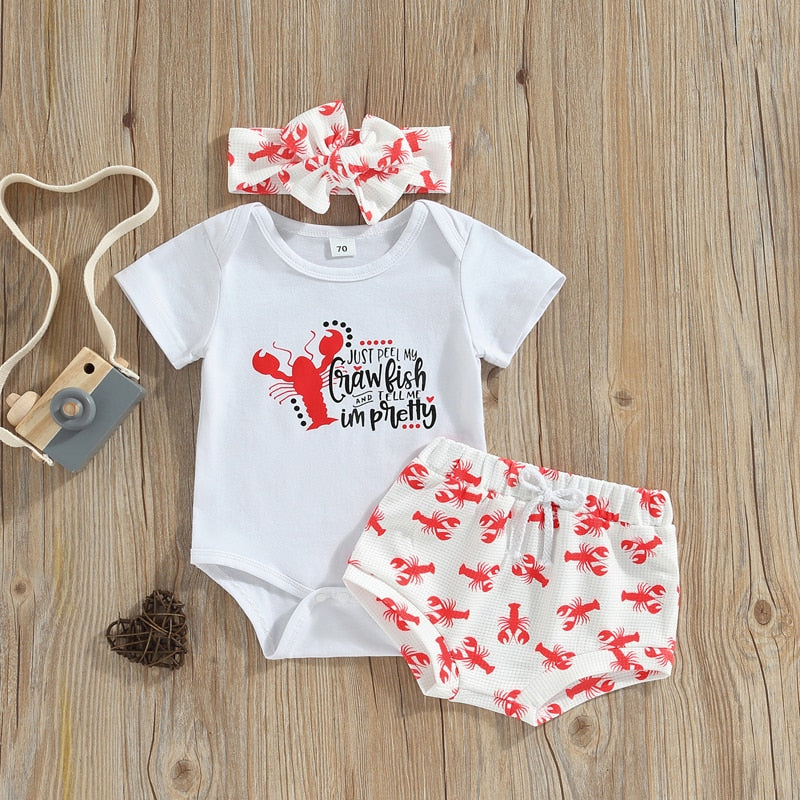 Summer Cartoon Print Baby Clothes Sets