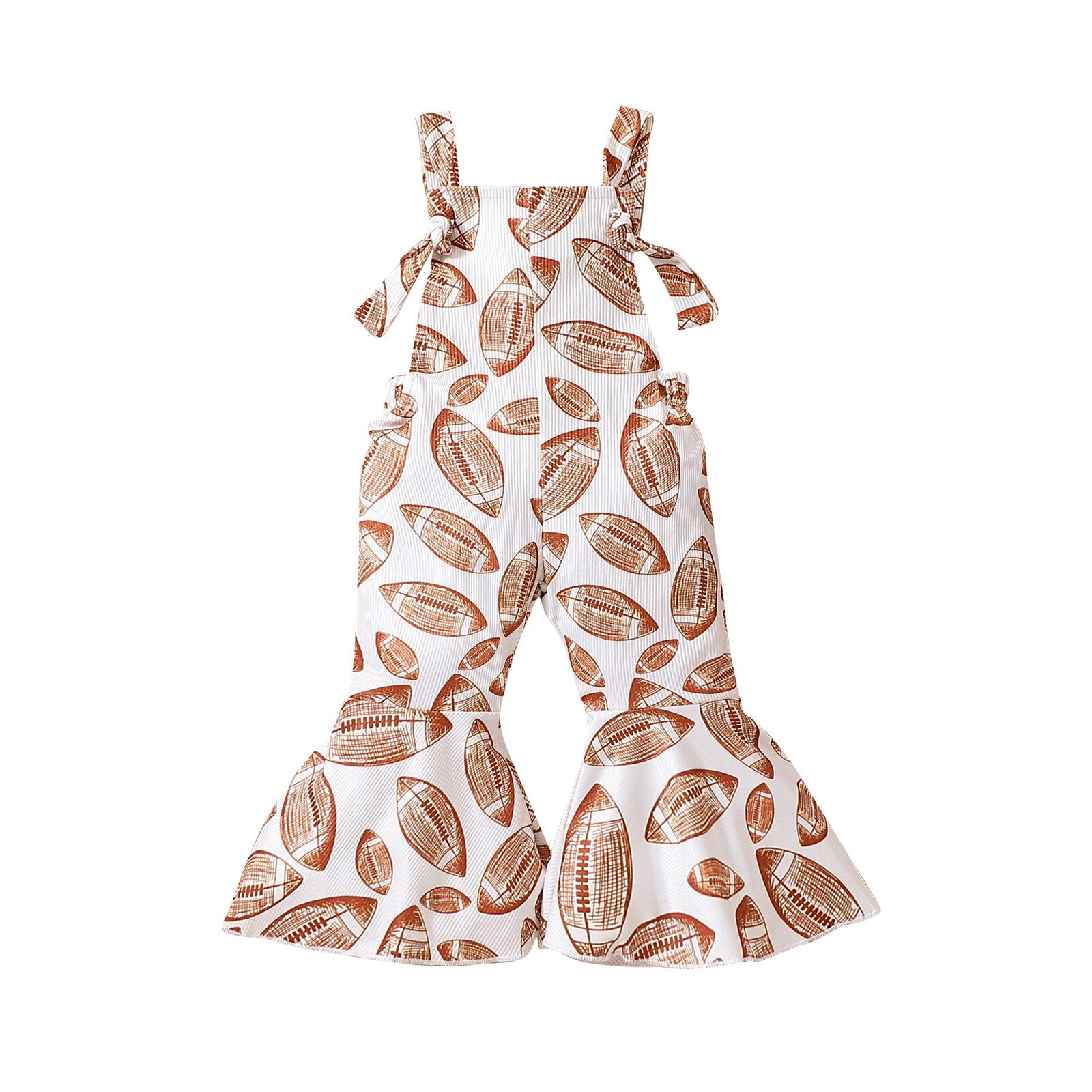 Toddler Baby Girl Bell-Bottom Jumpsuit with Rugby Leopard Print