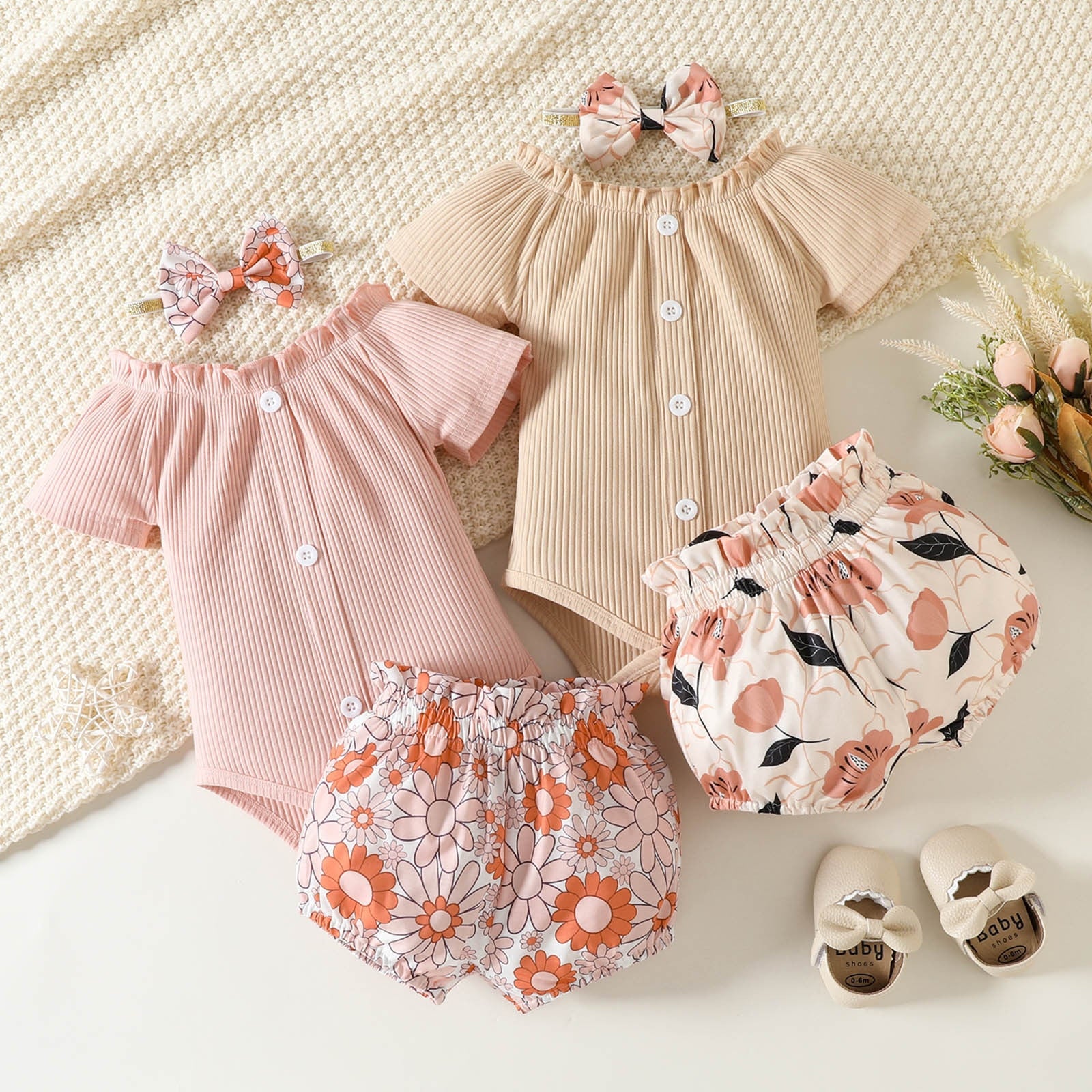 Cute and Comfortable Newborn Infant Girls Clothes Sets for Summer
