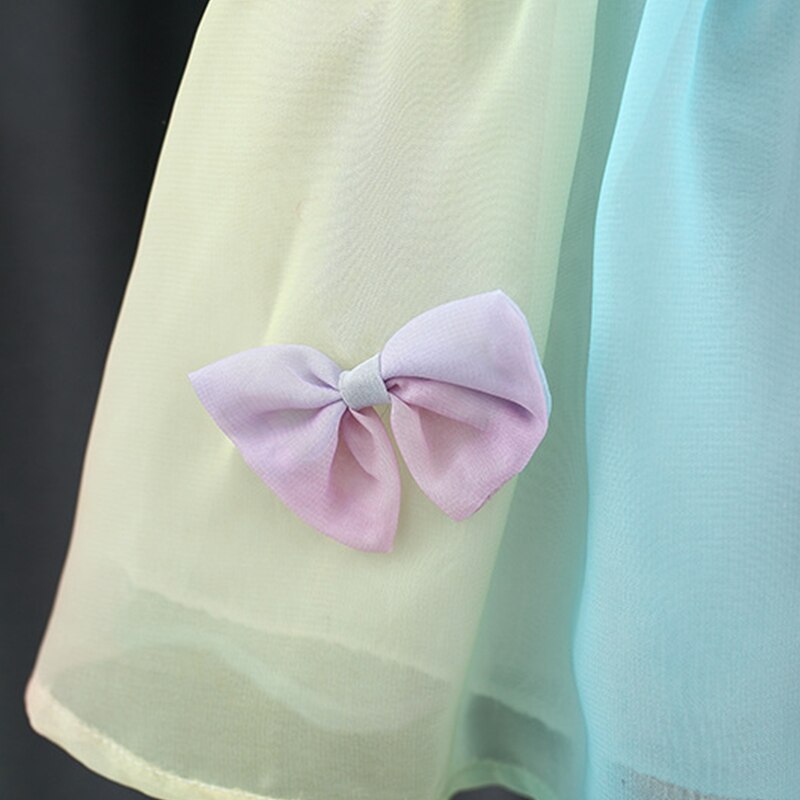 Colorful Bow Mesh Dresses for Baby Girls' Birthday Party