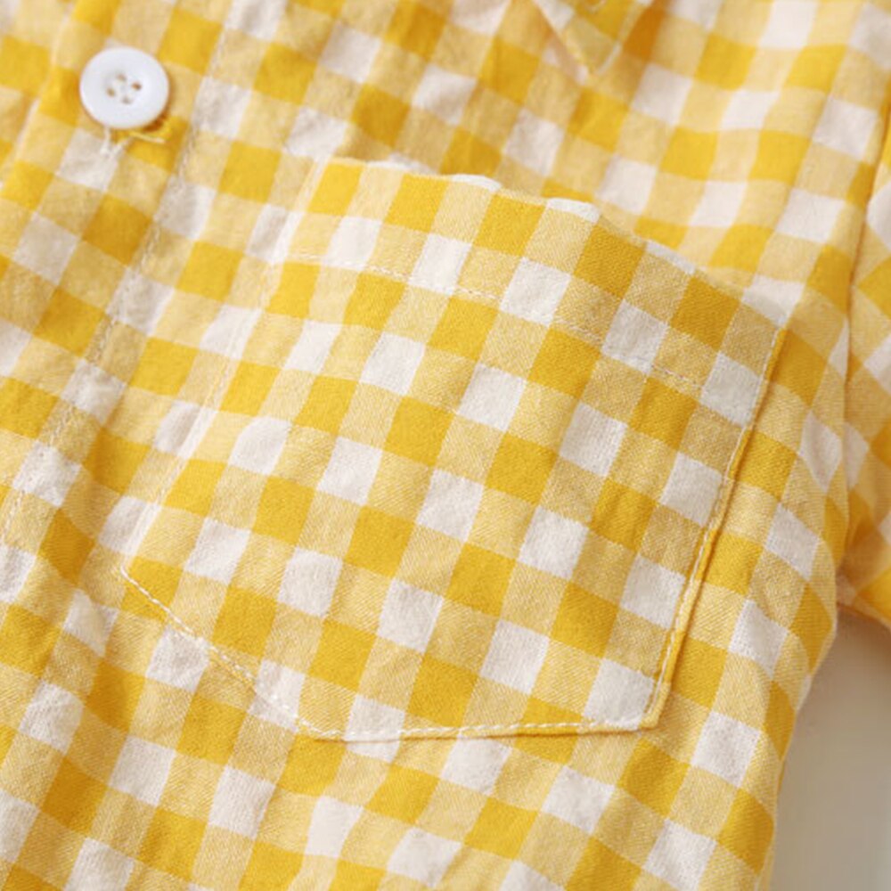 Summer Plaid Baby Bodysuit for Boys