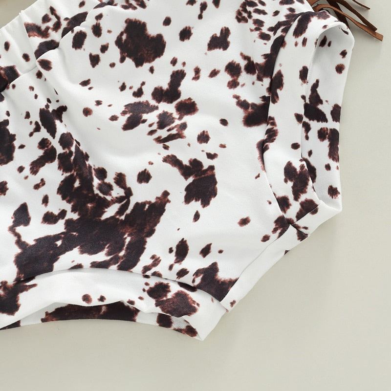 Cute Cotton Rompers and Tassel Shorts Set for Newborns and Toddlers