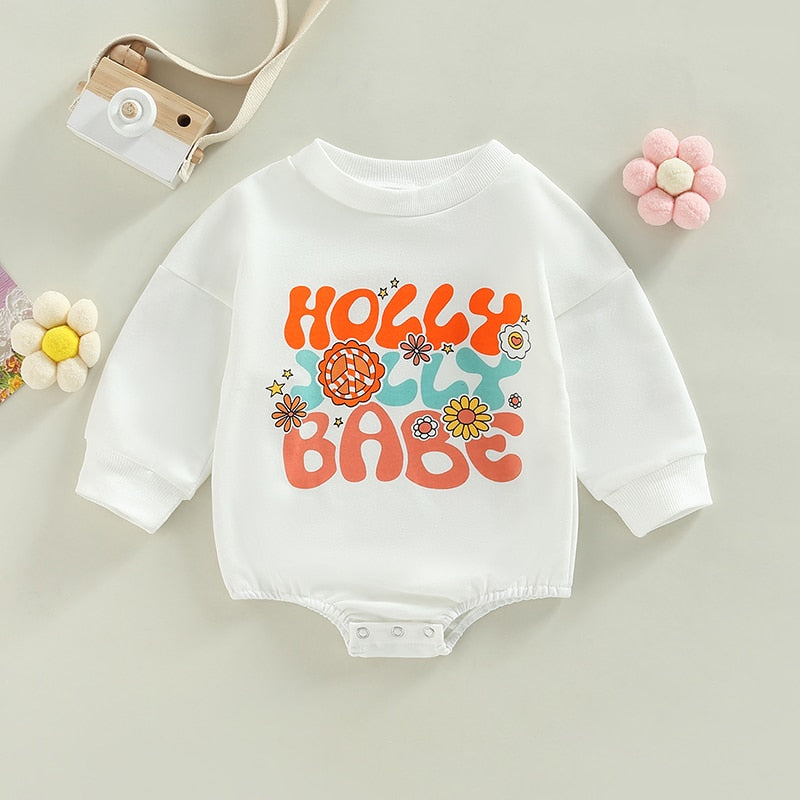 Adorable Autumn Newborn Baby Girls Rompers with Cute Letter and Flower Print