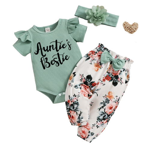 Adorable 3-Piece Princess Clothes Sets for Infant Baby Girls: Lace Patchwork Rompers, Tutu Skirts, and Lovely Bowknots