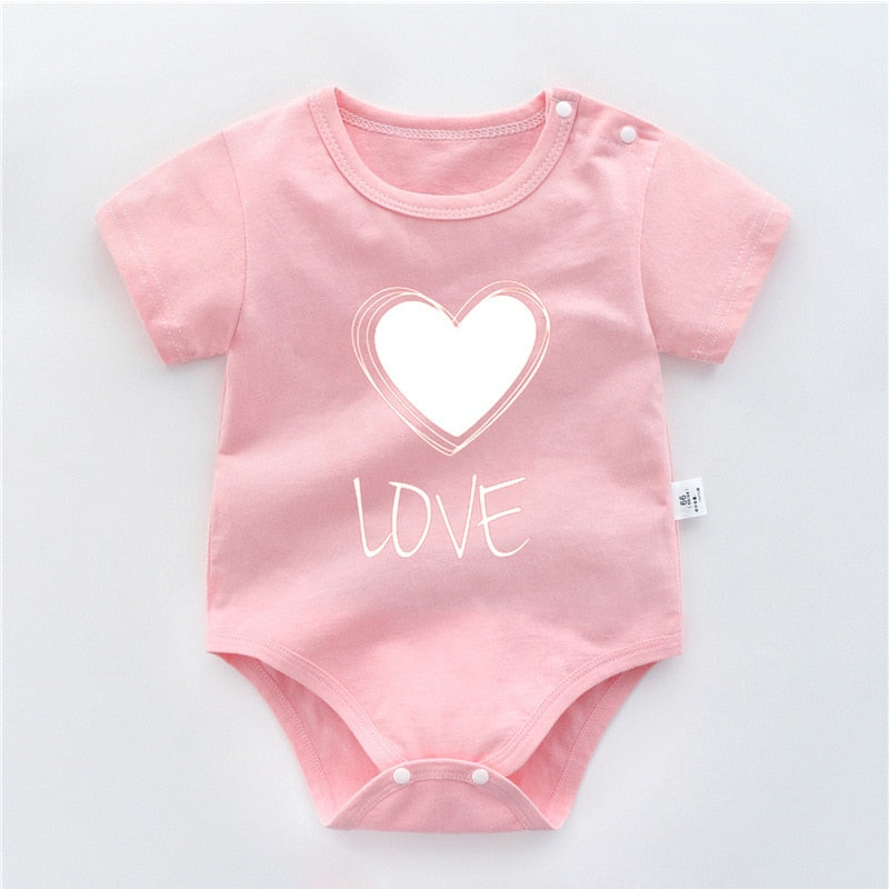 Adorable Summer Baby Bodysuits with Cute Cartoon Prints