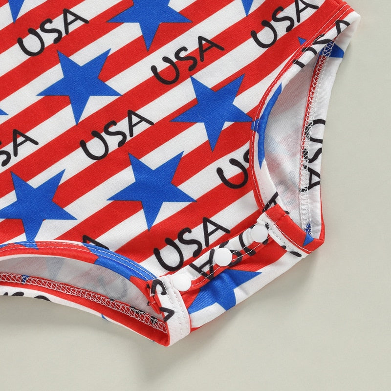 Infant Baby Boy/Girl Stars and Stripes Sleeveless Romper