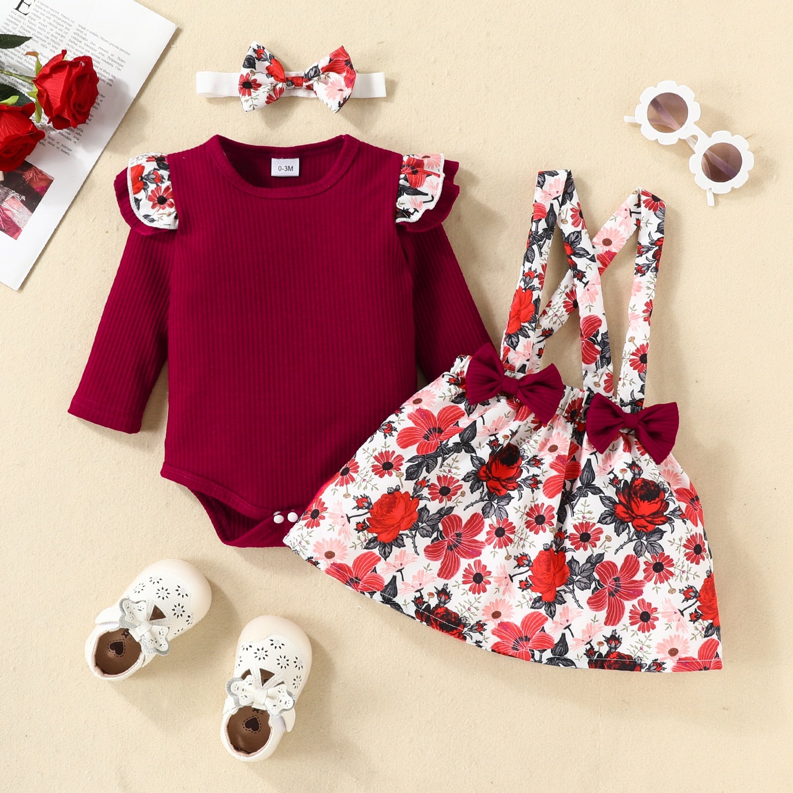 Adorable Baby Girl Party Outfit with Fox Dress and Heart Romper