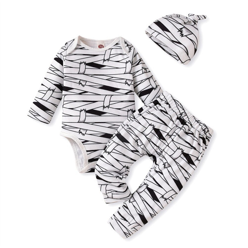 Festival Stripe" Newborn Baby Boy Costume Set with Bodysuits and Pants