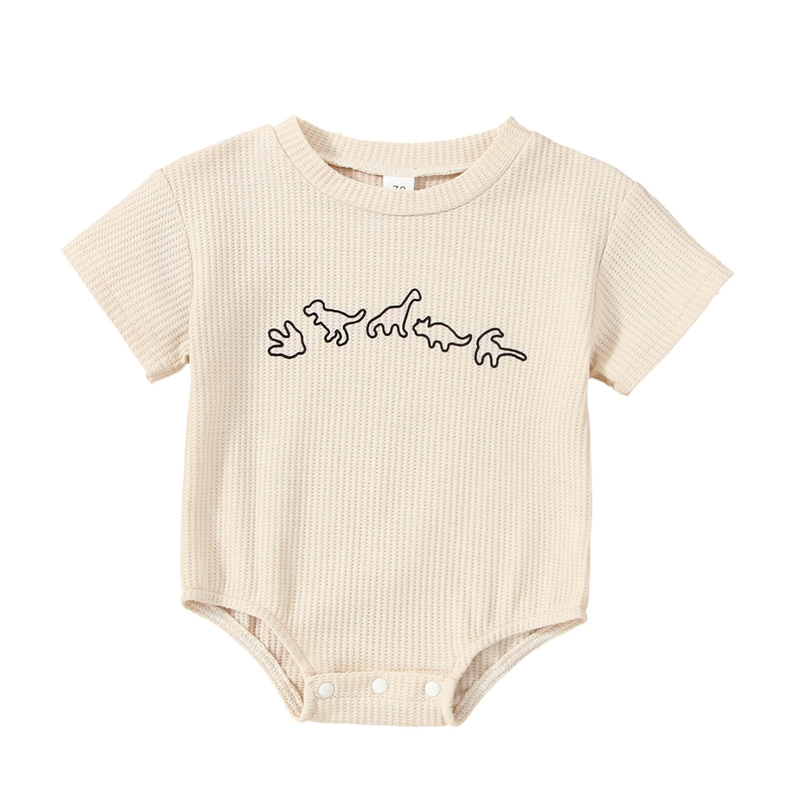 Casual Dinosaur Print Short Sleeve Romper for Baby Girls and Boys