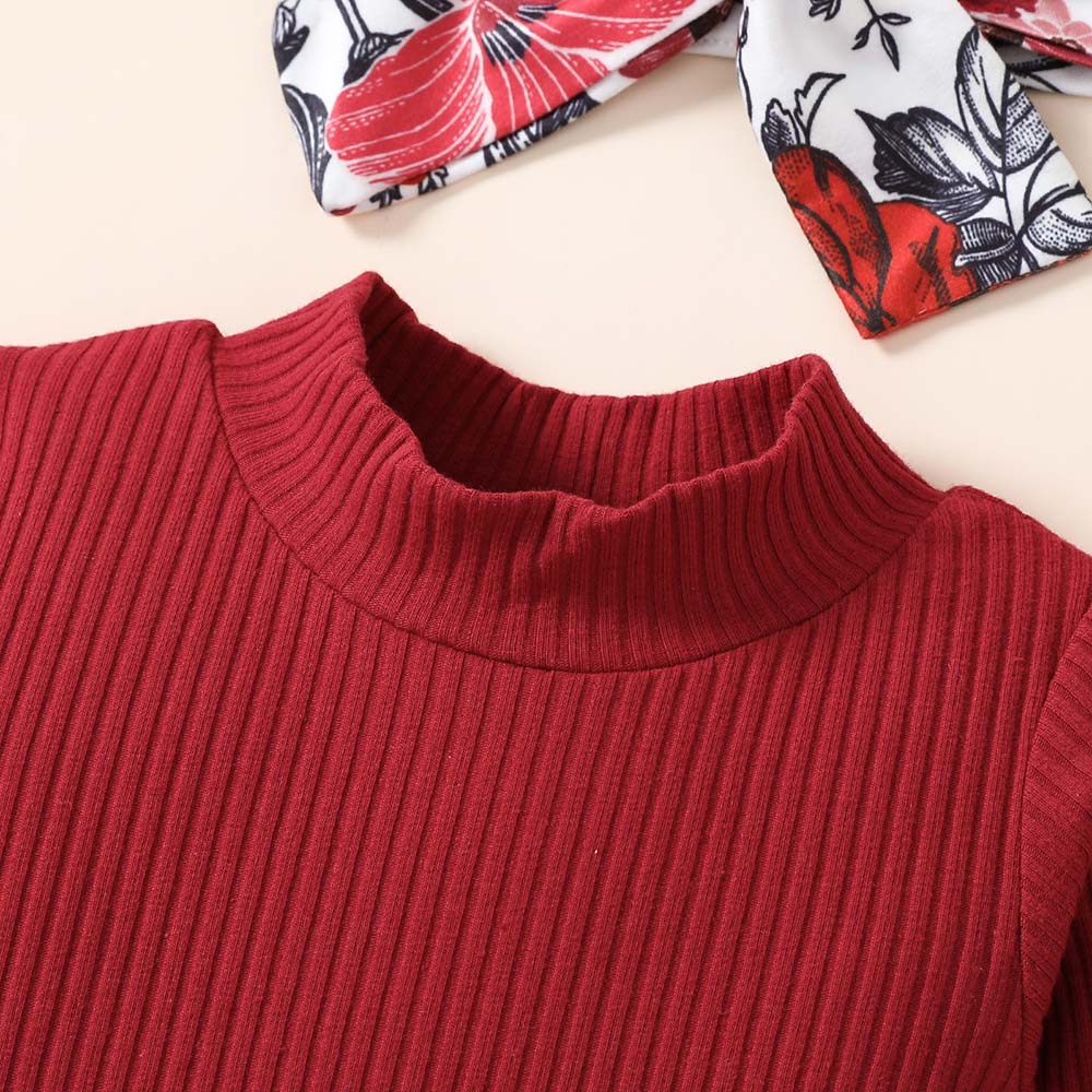 Adorable 3-Piece Set for Infant Girls: Long Sleeve Bodysuits and Pants for Casual Spring and Autumn Outfits