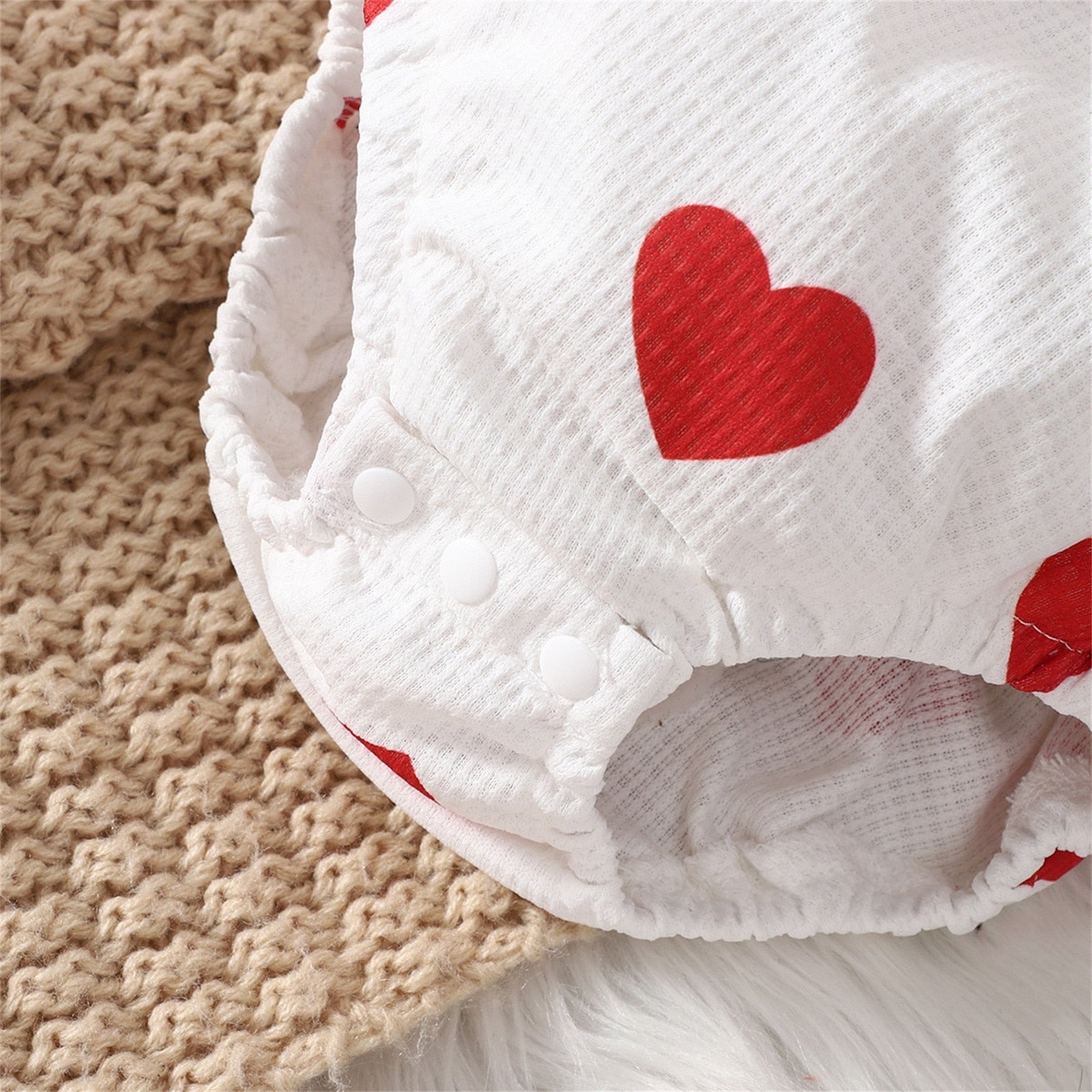 Adorable My First Valentine's Baby Bodysuit for Girls with Big Bow Heart Jumpsuit