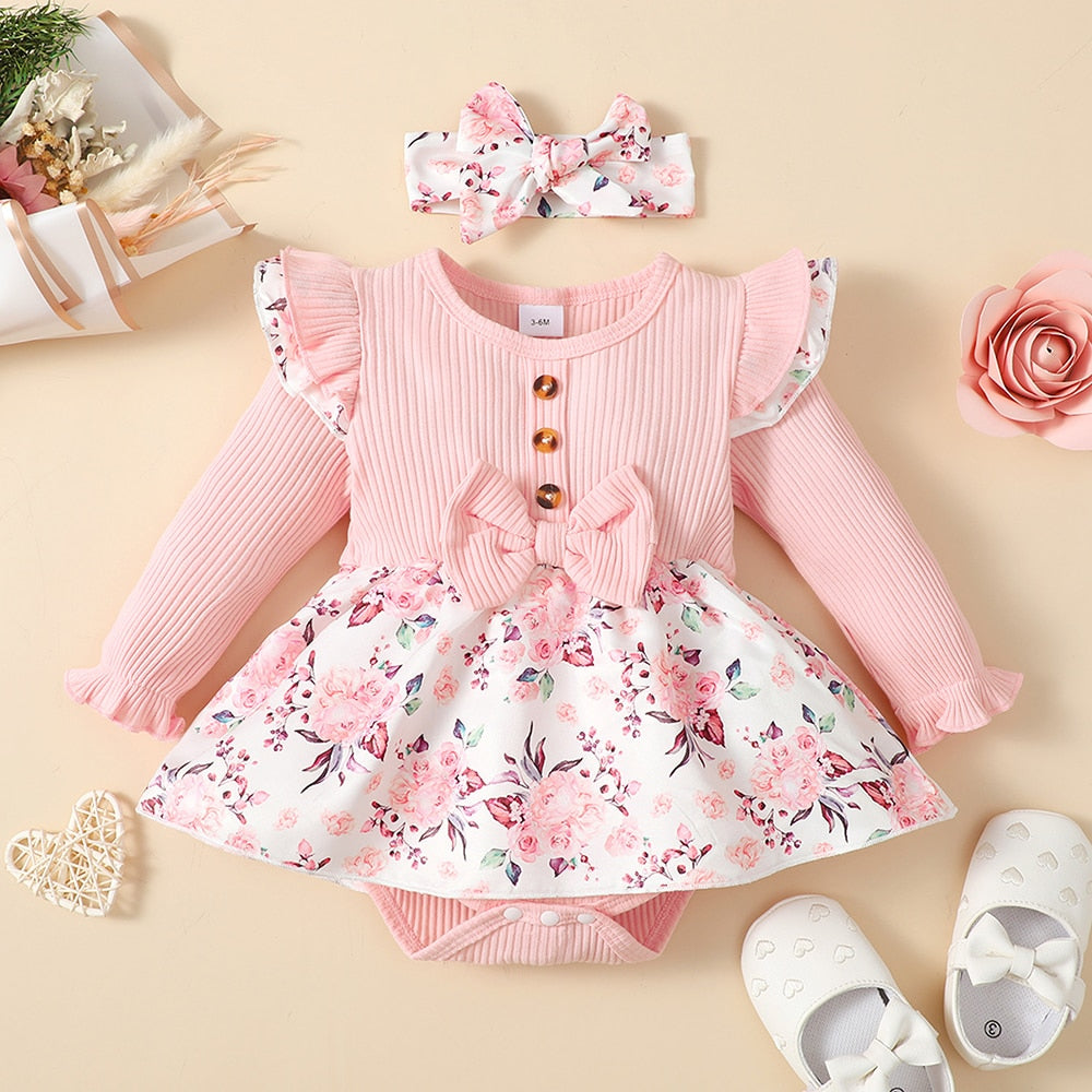 Cute and Comfy Romper Dress Set for Baby Girls - Perfect for Summer