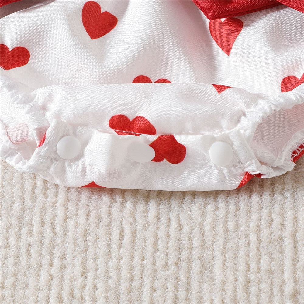 Cute and Chic Bowknot Ruffle Girls Bodysuit for Newborns | Perfect Valentine's Day Baby Costume | Summer Sleeveless Kids Overalls Infant Clothing