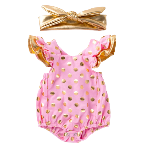 Adorable Flying Sleeve Baby Bodysuit with Watermelon Print for Girls