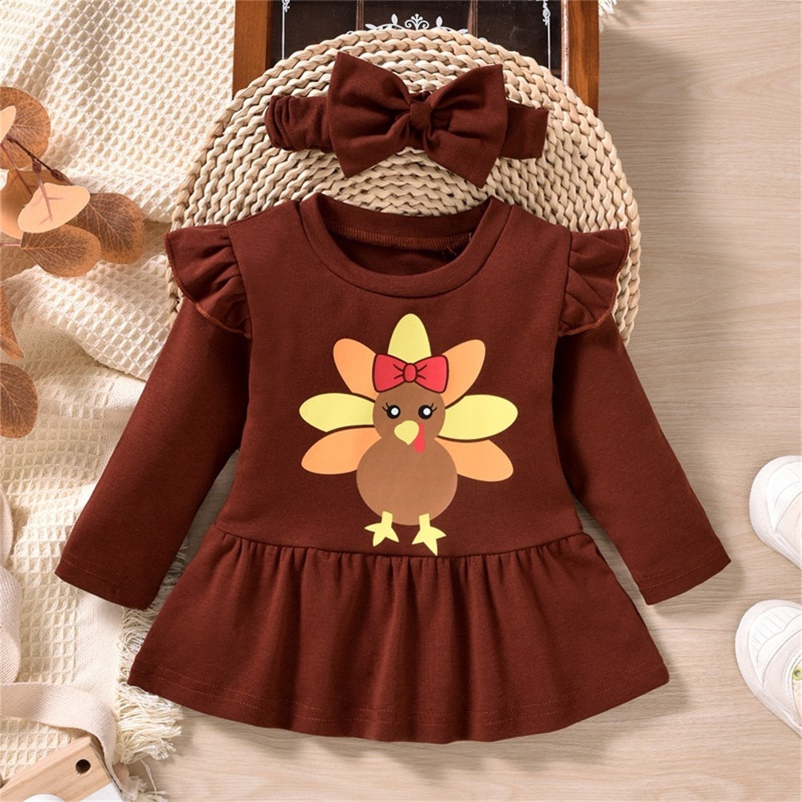 Adorable Thanksgiving Outfits for Your Little Girl - Newborn Infant Baby Girls Clothes Sets with Turkey Print and Stripes