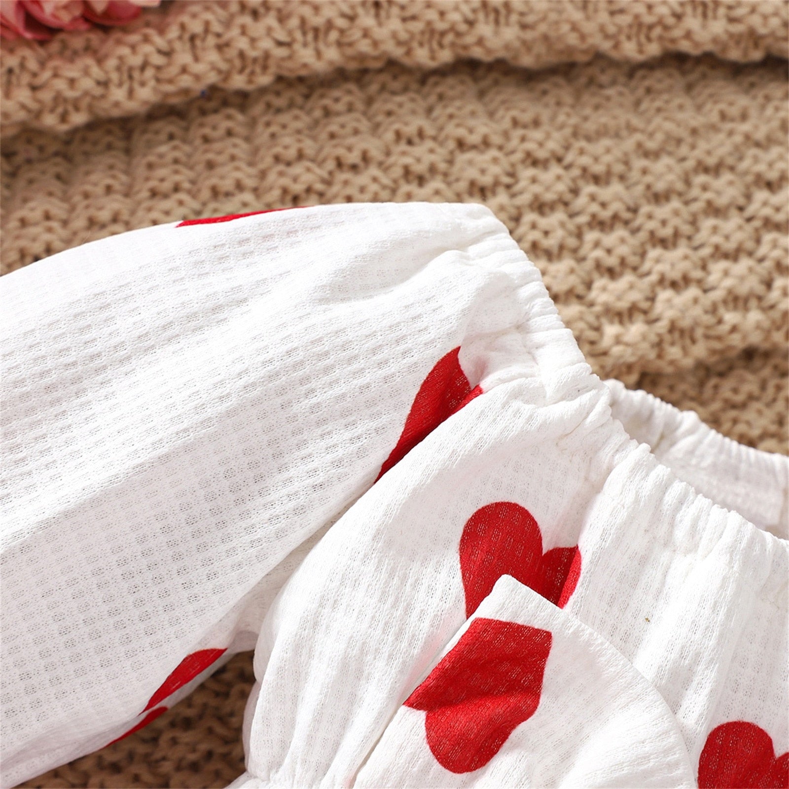 Adorable My First Valentine's Baby Bodysuit for Girls with Big Bow Heart Jumpsuit