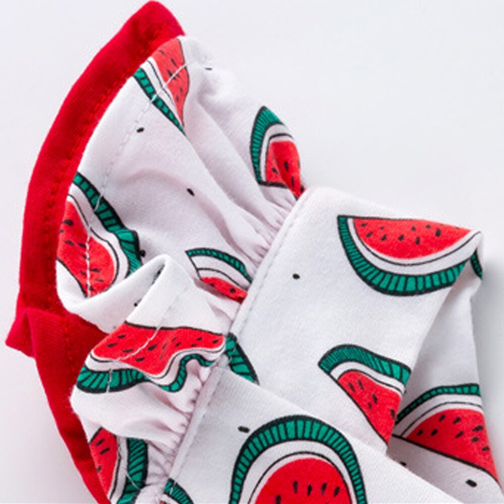 Adorable Flying Sleeve Baby Bodysuit with Watermelon Print for Girls