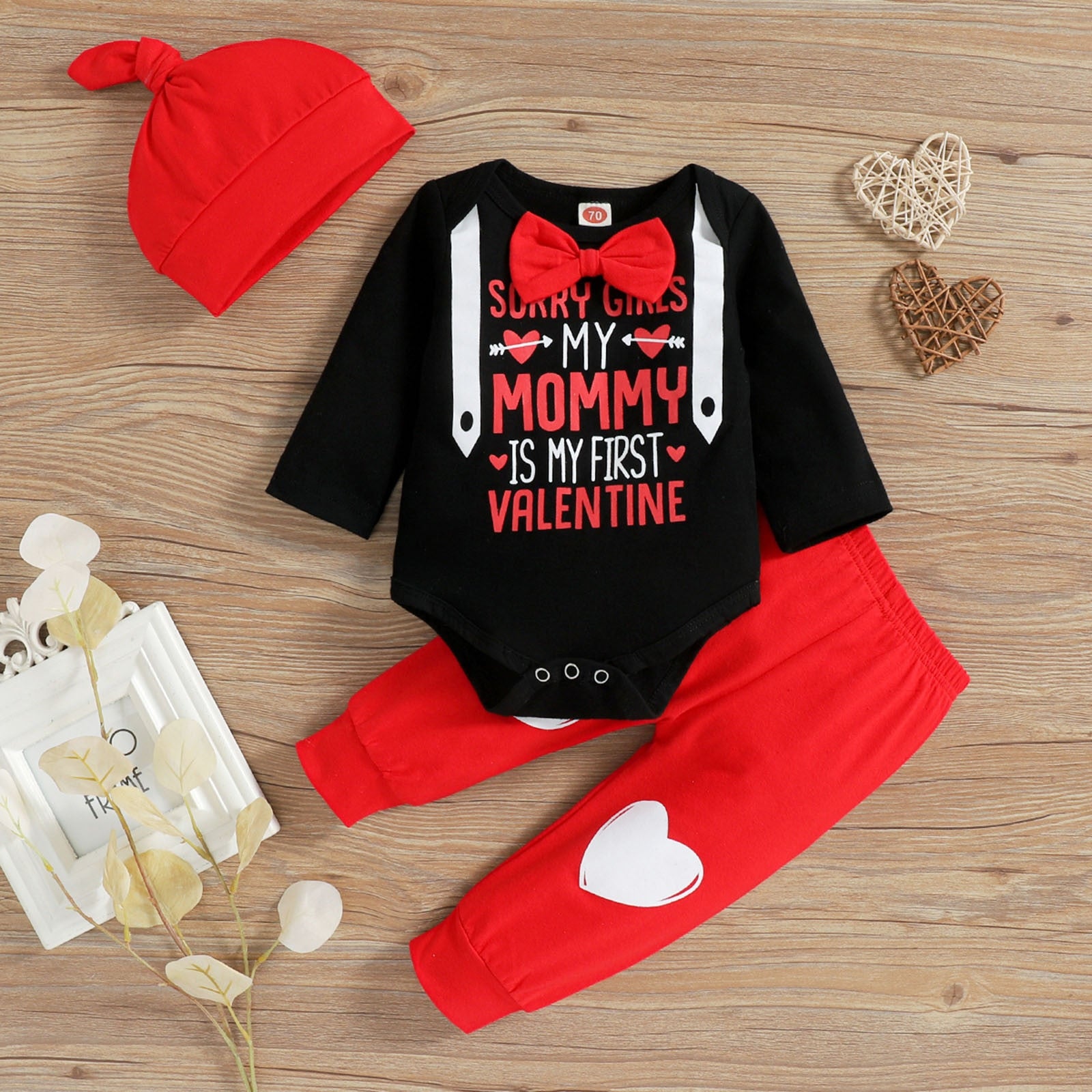 Adorable Newborn Infant Baby Boys Clothes Sets for Valentine's Day Outfits