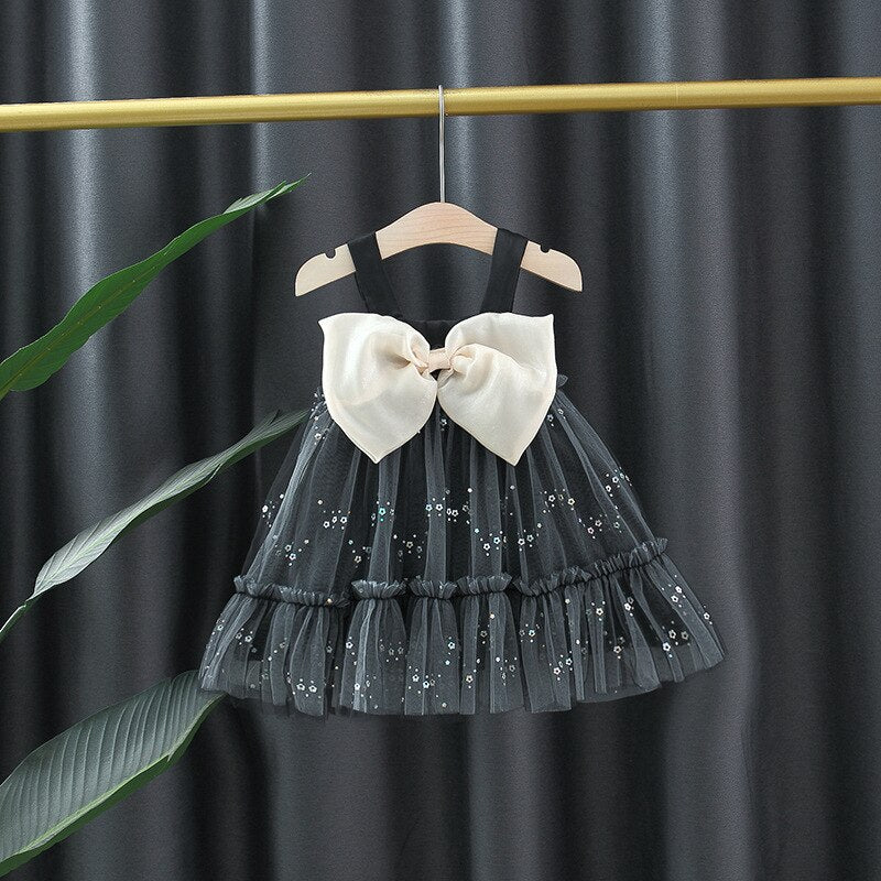 Sweet and Stylish Summer Baby Girls Camisole Dresses with Sequins for Party and Evening