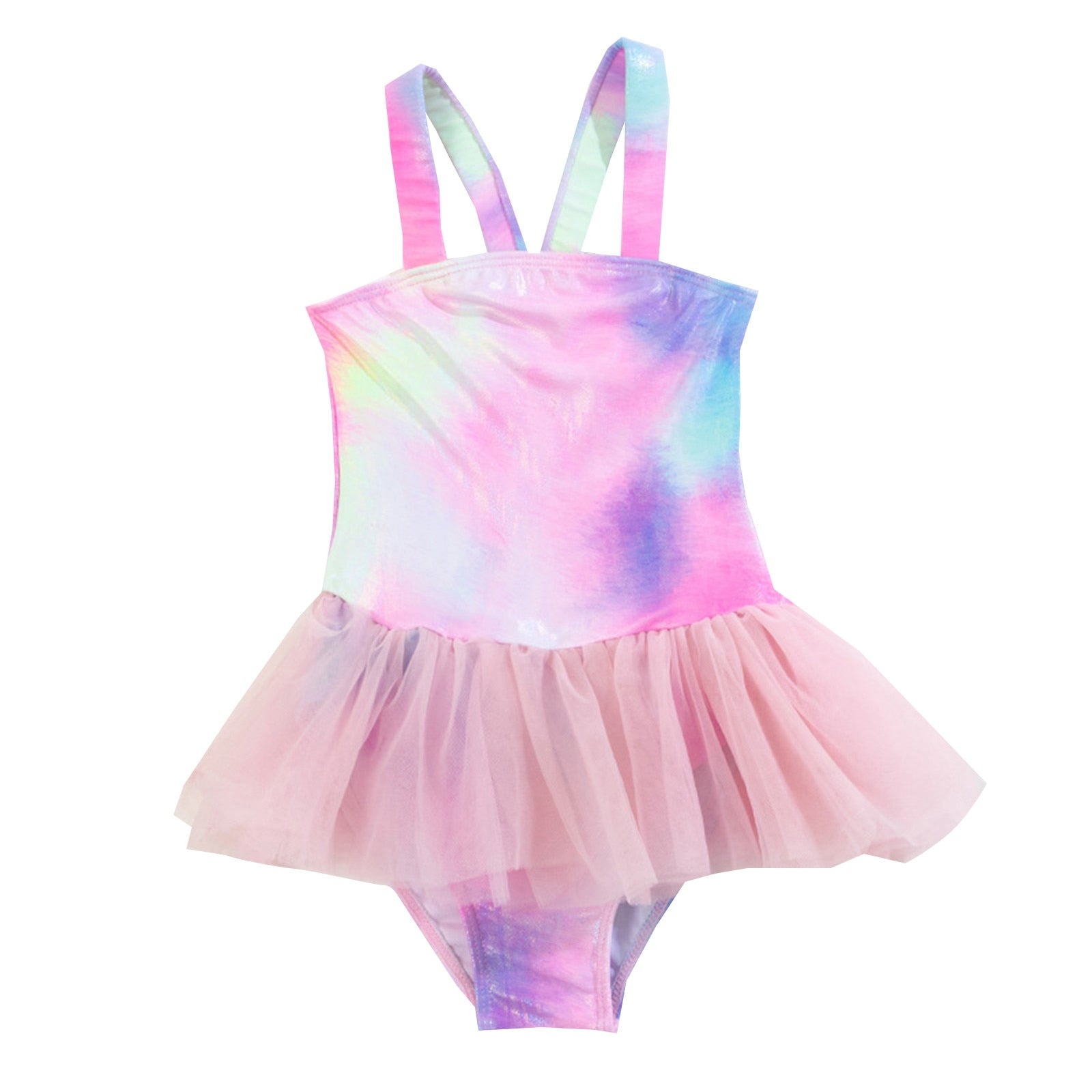 Cute Toddler Girls' Ruffle Swimsuit with Mermaid Design