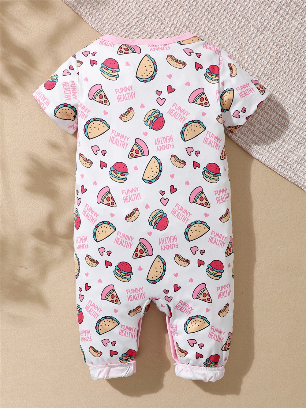 Cute Infant Girl Jumpsuit - Short Sleeve Patterned Bodysuit for Newborn Baby Girls