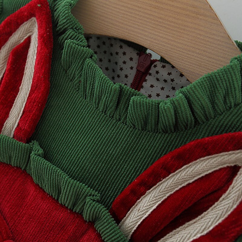 Adorable Newborn Christmas Dress with Sweet Bow and Rabbit Ears