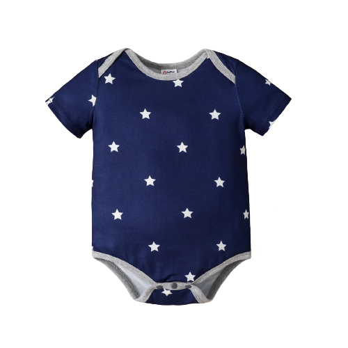 Baby Boy Stars/Striped Short-sleeve Romper