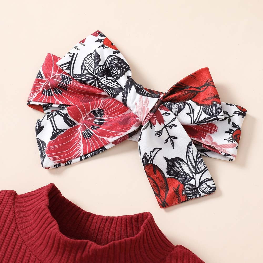 Adorable 3-Piece Set for Infant Girls: Long Sleeve Bodysuits and Pants for Casual Spring and Autumn Outfits