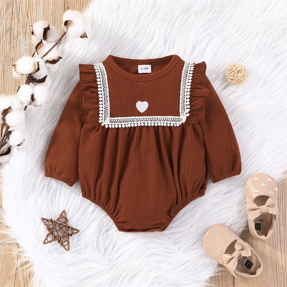 Lovely Ruffles and Tassels: Newborn Baby Girls Rompers for Autumn