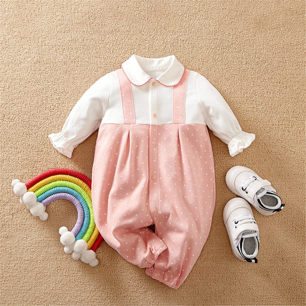Cute and Comfortable Baby Girl Rompers with Fun Prints and Bowknot Detail