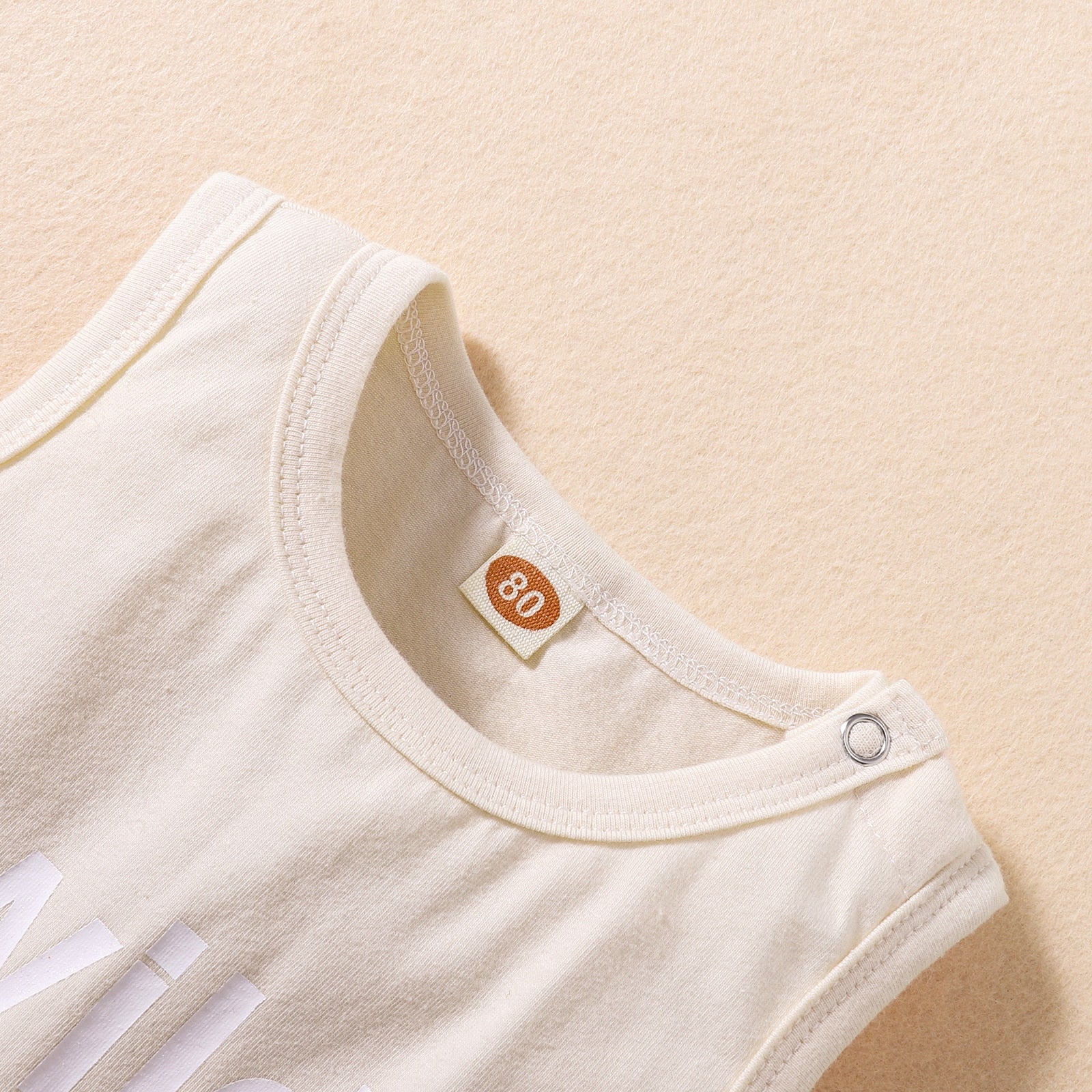 Summer Infant Baby Boys Sleeveless Romper with Letter Print