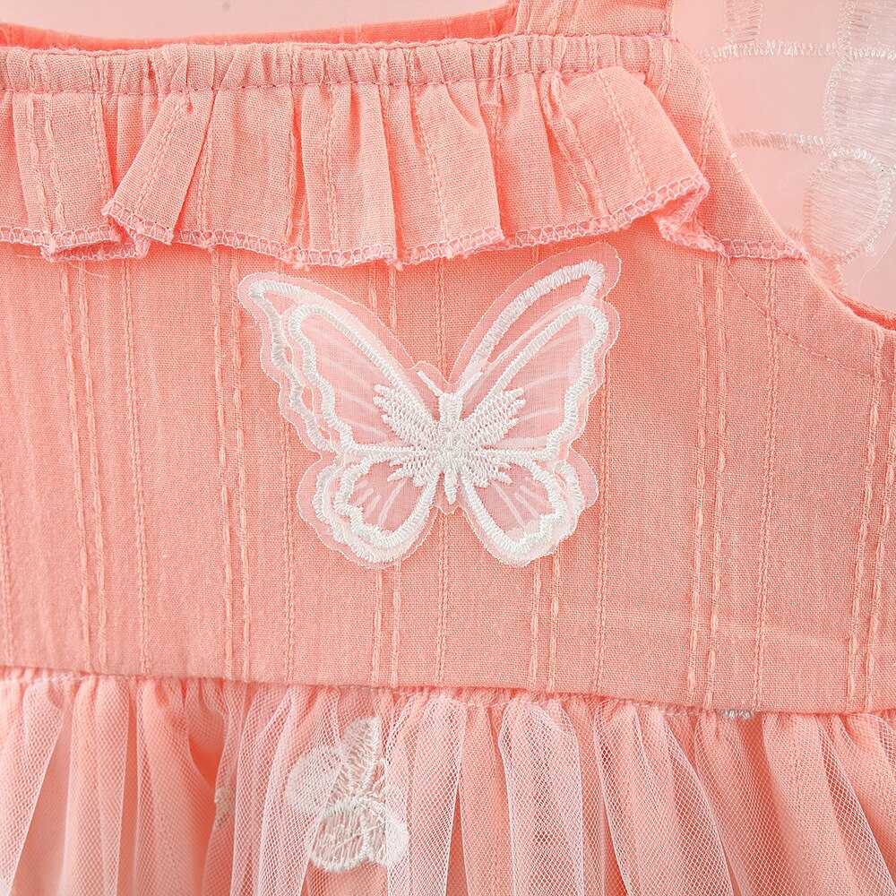 Sweet Baby Girl Party Dress with Sleeveless Wings