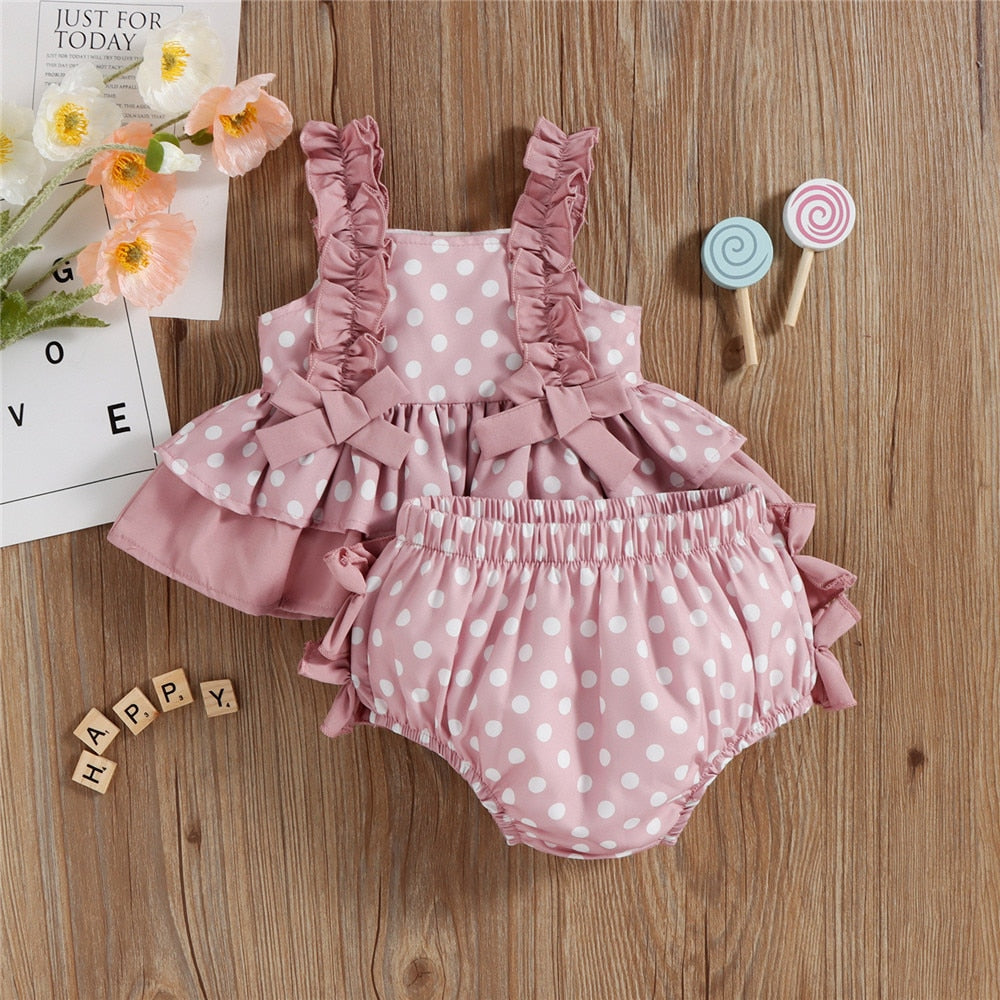 Cute Dot Watermelon Print Newborn Infant Girls Clothing Set