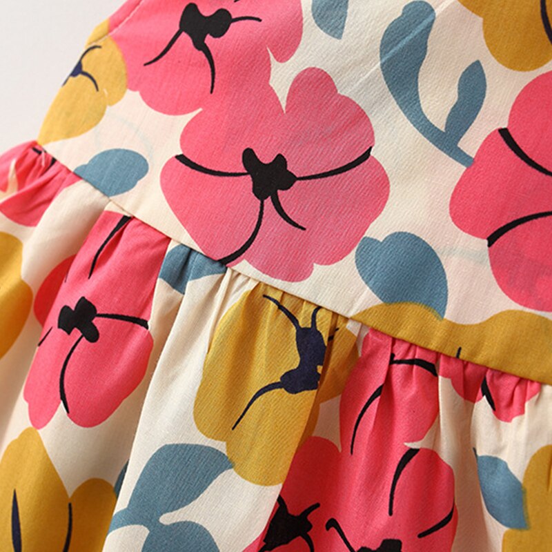 Summer Sweet Flower Bow Infant Sleeveless Cotton Toddler Dresses