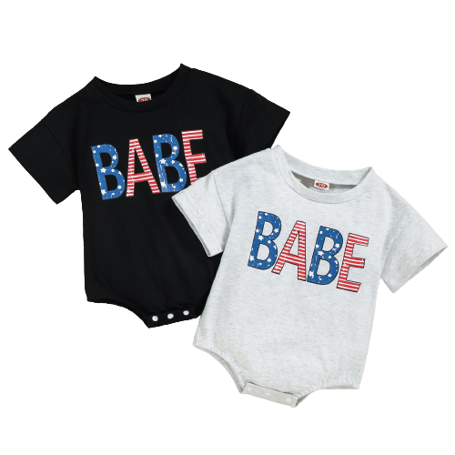 Funny Infant Short Sleeve Romper for Baby Boys and Girls, 0-24 Months