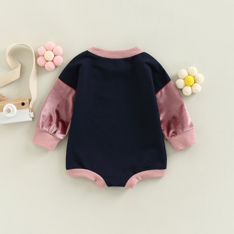 Fashionable Autumn Newborn Baby Rompers with Mushroom Flower and Letter Print