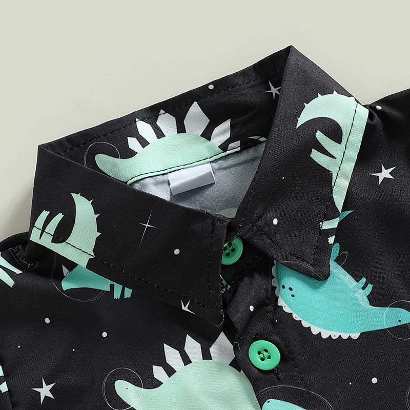 Dress Your Little Boy in Style with Dinosaur Print Summer Clothes Outfit