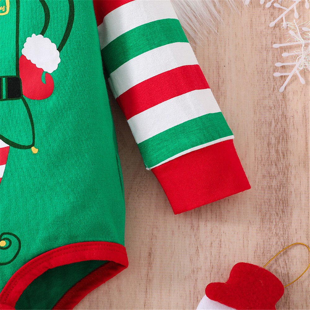 Christmas Festival Baby Clothes Set with Bodysuit and Hat