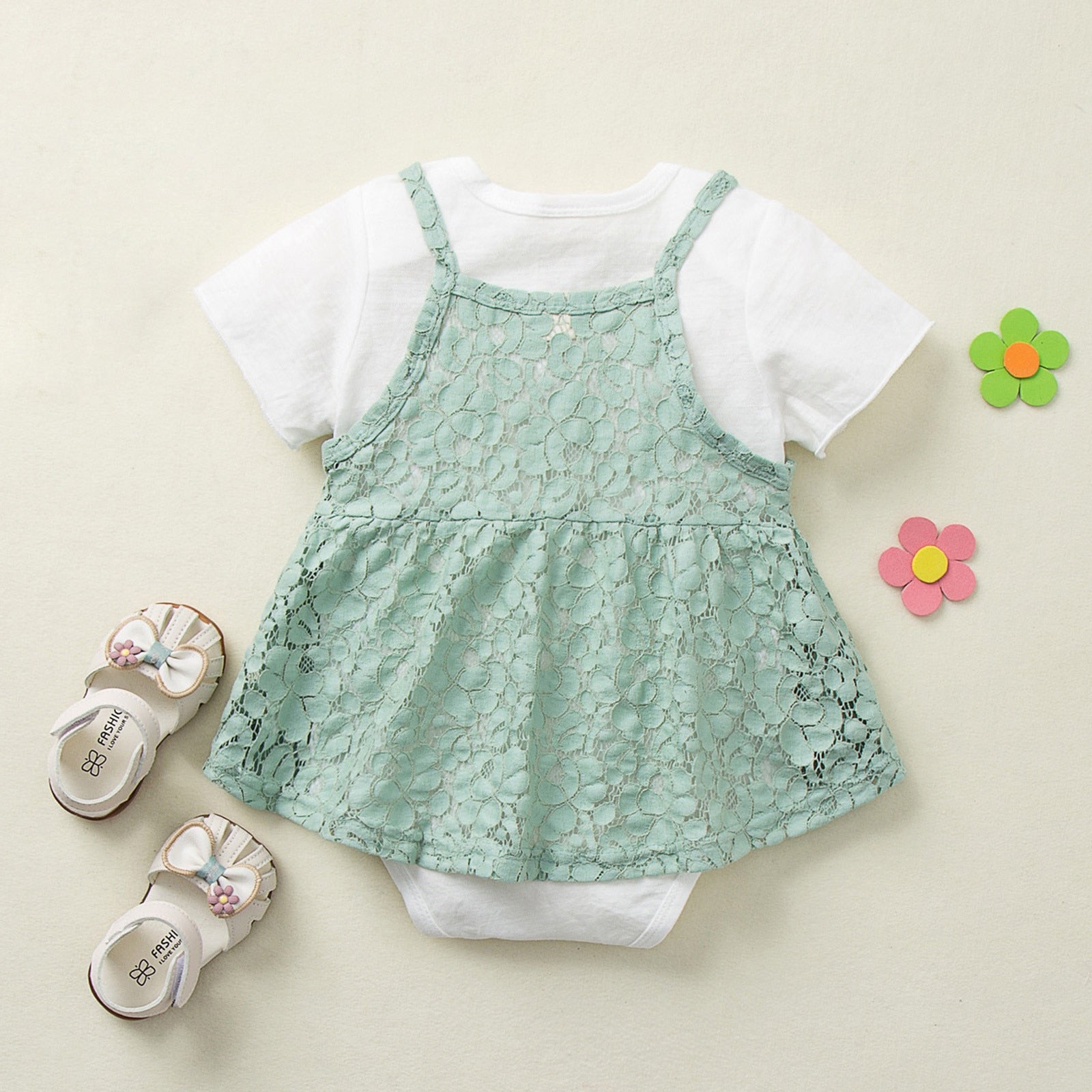 Newborn Baby Girl Romper and Lace Dress Sets Summer Outfits