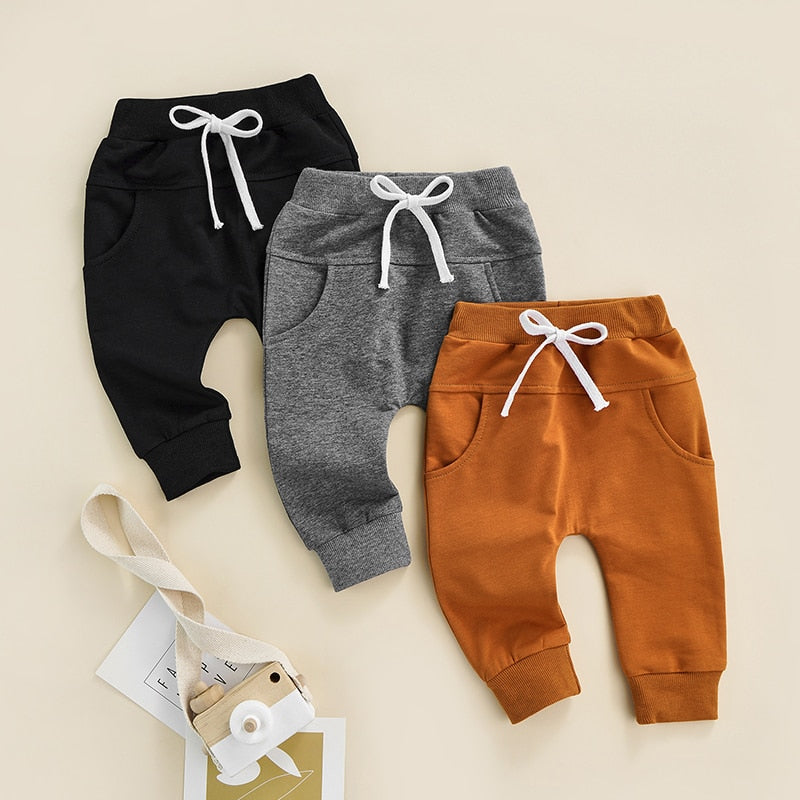 Comfortable and Stylish Toddler Baby Pants with Elastic Waist and Drawstring