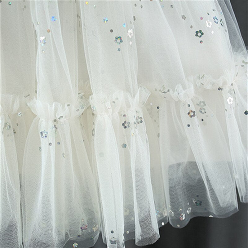 Sweet and Stylish Summer Baby Girls Camisole Dresses with Sequins for Party and Evening