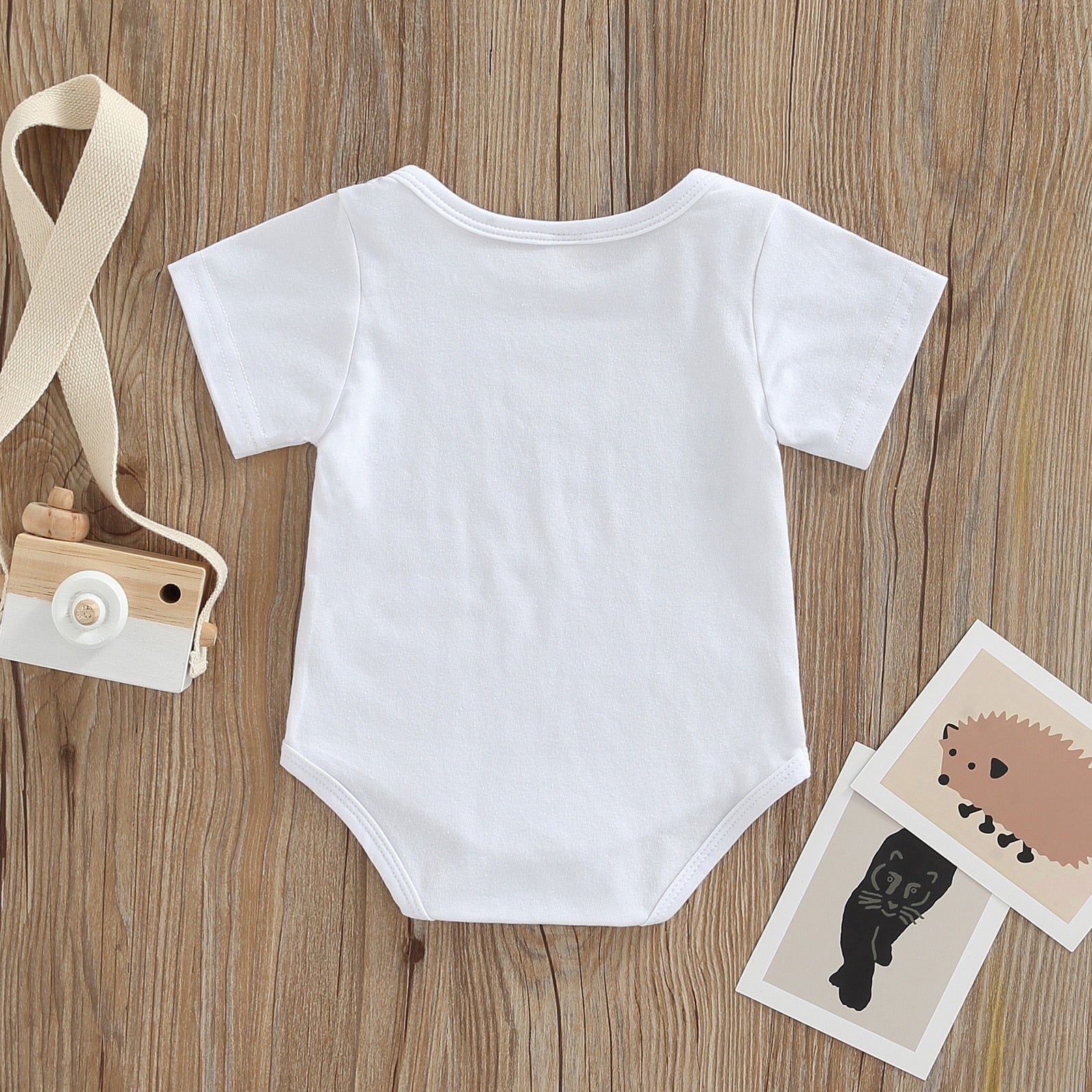 Infant Baby Boy Girl Boysuit Short Sleeve Letter Printed Jumpsuit