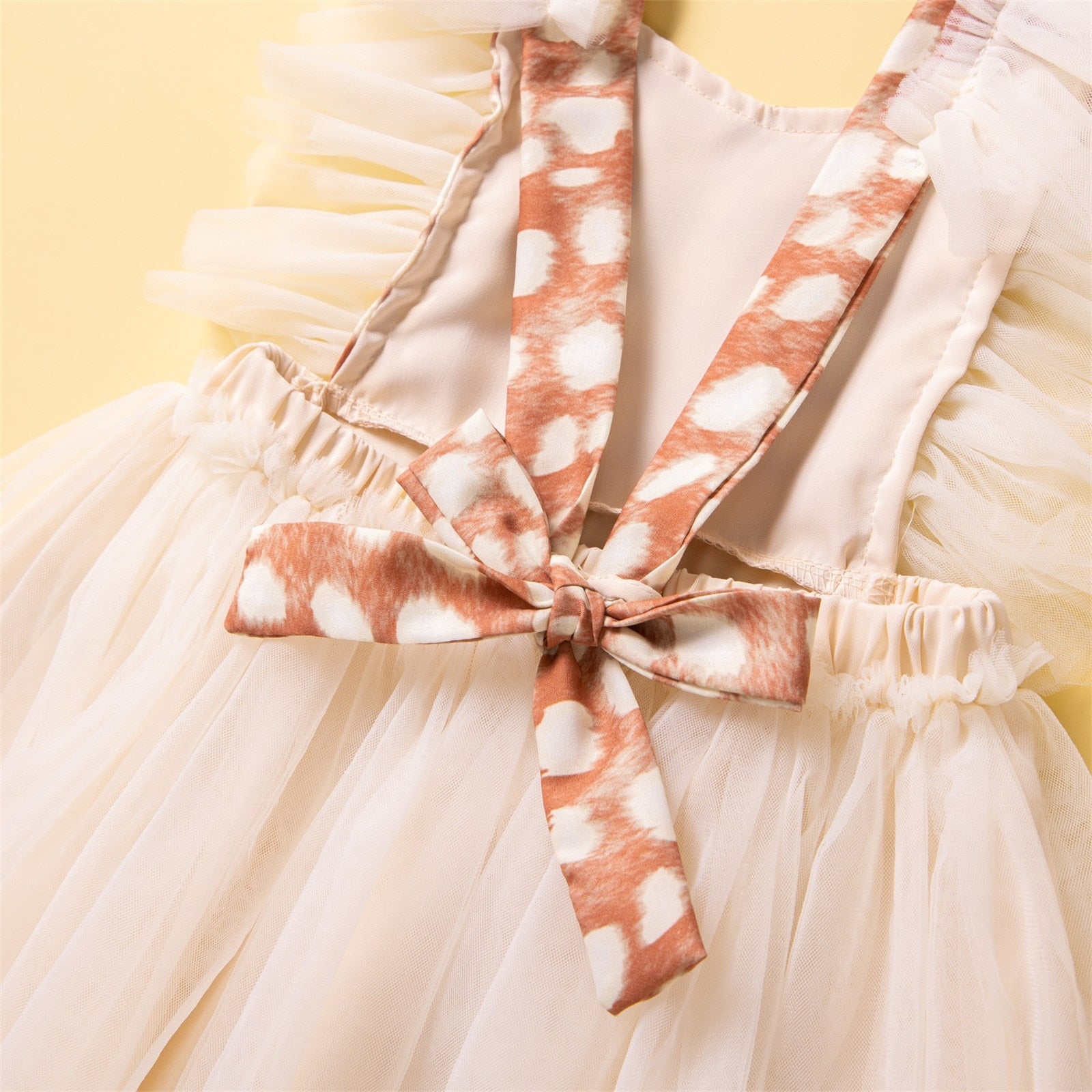 Stylish Patchwork Leopard Print Tulle Dress for Toddler Girls