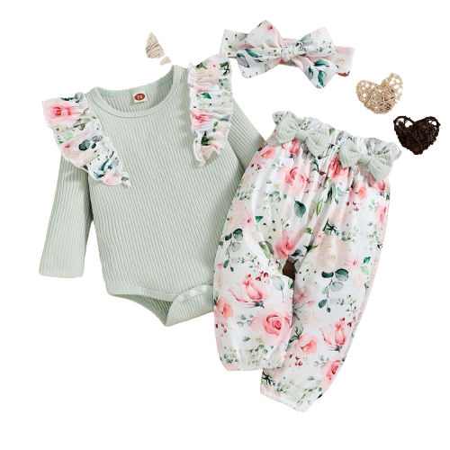 Adorable 3pcs Newborn Girl Clothes Set for Your Little One!