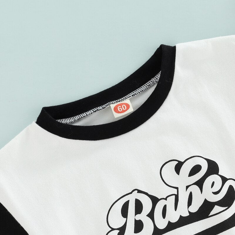 Trendy Newborn Baby Boys Summer Rompers with Contrast Color and Letter Prints