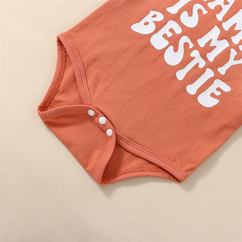 Adorable Infant Toddler Baby Girls Summer Clothes Sets with Letter Print Bodysuits and Floral Shorts