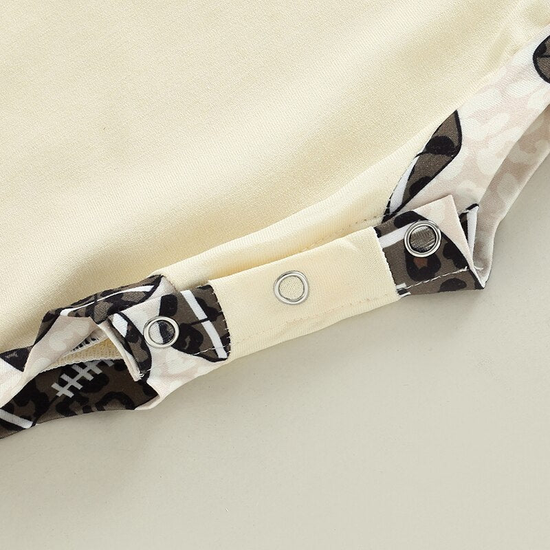 Cute Rugby Heart Print Rompers for Newborn Baby Girls